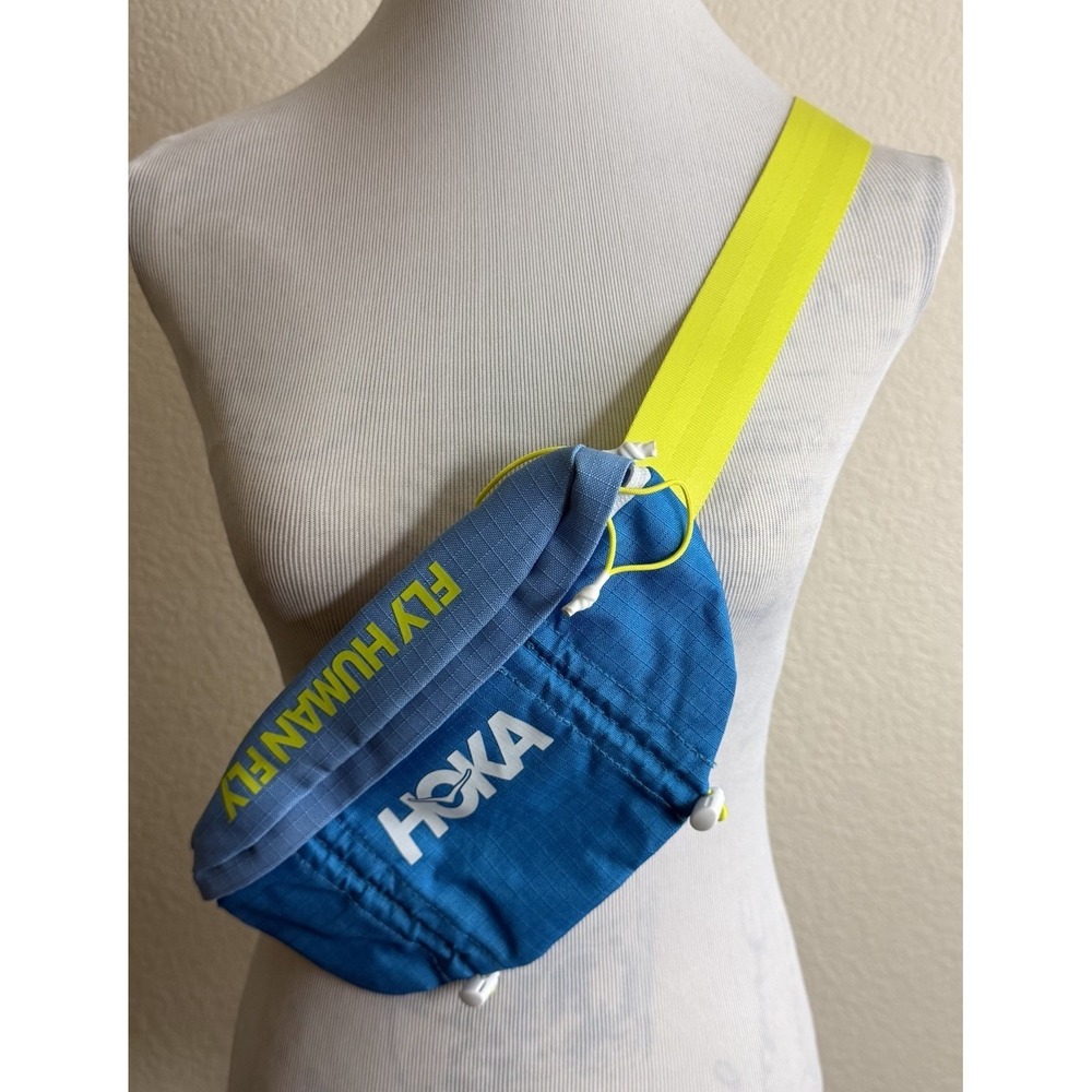 Hoka Running Belt Bag Fly Human Fly Hip Waist Pack Blue Yellow Brand New
